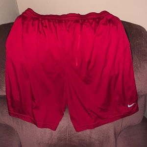 Nike Mens red shorts w black stripe XXL